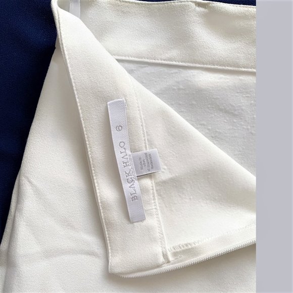 Black Halo women's pants size 6. Off white color, extra wide leg, long. Stylish - Picture 4 of 4